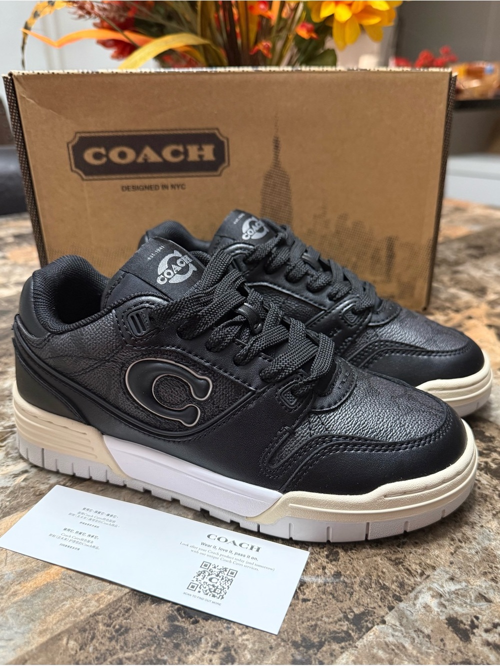 Brand new! Women’s size 5. Soho Sneaker In Signature Canvas Charcoal/Black